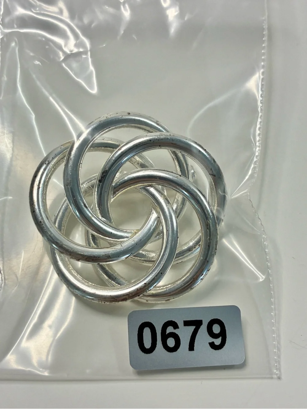 Napier Silver Infinity Interlocking Knot Brooch Lightweight Timeless Elegant